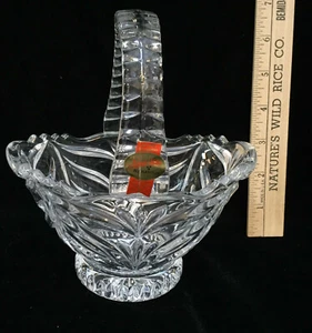 Cesta de cristal cuenco plato Anna Hutte cristal de plomo Alemania vidrio cortado a mano 7" - Imagen 1 de 5