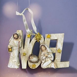 NOEL Krippe hängend Weihnachtsschmuck Jesuskind Maria & Josef - Bild 1 von 5