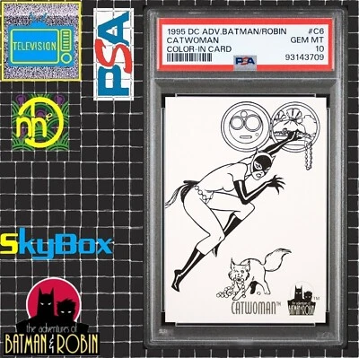 1995 Skybox Adventures of Batman & Robin - C6 Catwoman Coloring Card PSA 10 GEM - Image 1 of 4
