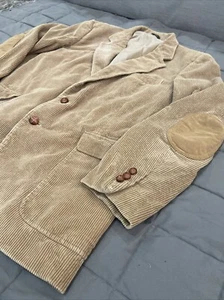 Vintage Jordache Corduroy blazer elbow patches sports coat Tan Beige Brown - Picture 1 of 18