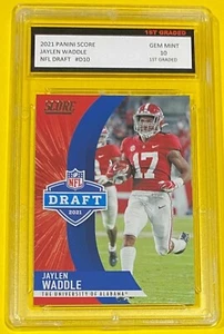 2021 PANINI SCORE JAYLEN WADDLE 1ST GRADED 10 ROOKIE CARD NFL DRAFT #D10 RC 🔥 - Picture 1 of 1