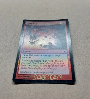 UNPLAYED SIGNED FOIL Fiery Fall Magic MtG Conflux DAARKEN EDH CUBE VINTAGE - Image 1 of 3