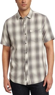 HORNY TOAD & CO MEN'S XL MICKEY CHROME GRAY PLAID SHORT SLEEVE SHIRT 100% COTTON - Image 1 of 4