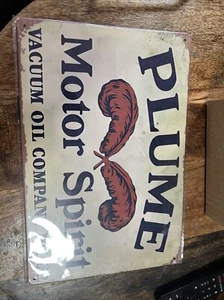 8"X12" Metal Sign Wall Art Man Cave Garage Bar Gas Station Plume Motor Spirit - Picture 1 of 3