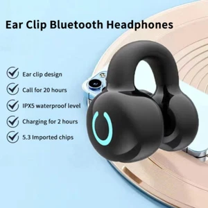 Wireless Earbuds Bluetooth Headset Clip Ear Noise Reduction Earphone Single Ear - Picture 1 of 15