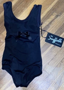 Suffolk Mädchen schwarz Tanz Ballett Jazz Trikot Größe SC kleines Kind Schleife vorne neu mit Etikett - Bild 1 von 4