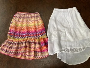Girl's Size S 7-8 Lot of 2 Skirts BY & BY AMY BYER Peasant HI-LO White Tiered - Picture 1 of 9