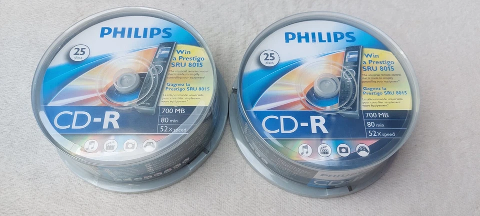 Philips CD-R 50 Rohlinge (2x 25 Stück) auf der Spindel - Bild 1 von 1
