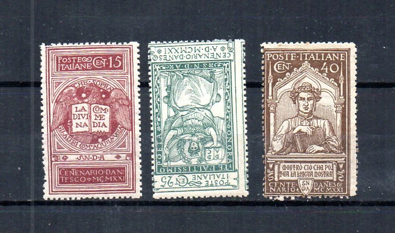 ITALY 1921 SCOTT# 133-135 600TH ANNIV DEATH DANTE ALIGHIERI. COMPLETE SET. MNH - Image 1 of 1