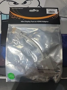 Monoprice Mini Display Port (Male) To HDMI Adapter (Female) w/Audio Suppor-White - Picture 1 of 5