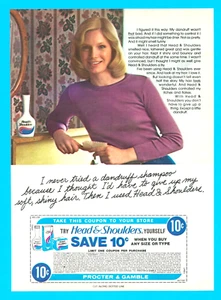 1976 Head and Shoulders dandruff shampoo coupon offer PRINT AD hair wash - Picture 1 of 3