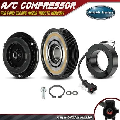 Kit de embrague compresor de aire acondicionado con 6 ranuras para Ford Escape Mazda Tribute Mercury Foto 1 de 4