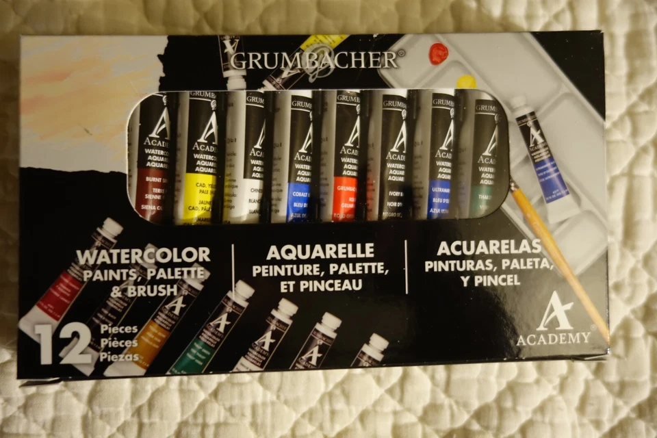 Grumbacher 2010 Academy Watercolor Paint Set 10 Colors