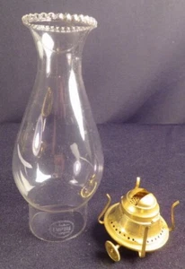 1880's Early P&A Fancy Brass 'Zero' Kerosene Oil Burner & Signed Empire Chimney - Picture 1 of 6