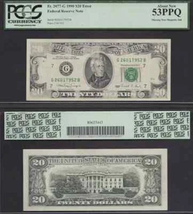 $20 1990 FRN Missing Magnetic Ink Error PCGS About New 53PPQ - Picture 1 of 1
