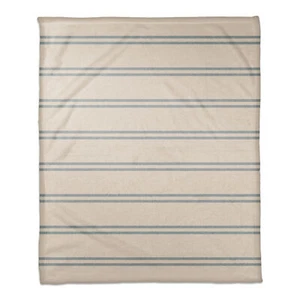 Creative Products Blue Stripe on Blush 50 x 60 Coral Fleece Blanket - Picture 1 of 3