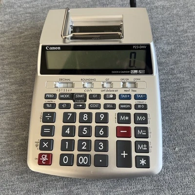 Canon P23-DHV Printing Calculator  Office Clock & Calendar 12 Digit 2 Color EUC - Image 1 of 4