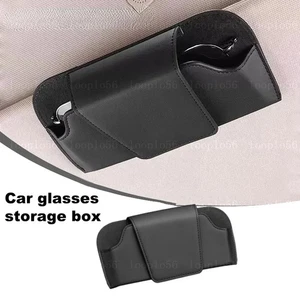 Magnetic Car Sun Visor sunglasses Holder Clip Storage Bag Auto Accessories Black - Picture 1 of 7