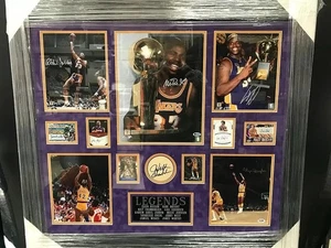 SIGNED Wilt Kobe Shaq Kareem Magic Los Angeles Lakers Legends Beckett PSA COA - Picture 1 of 17