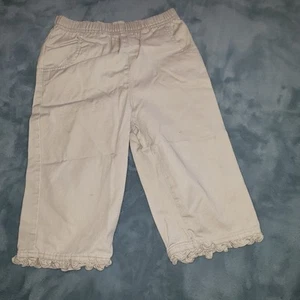 TKS Basics kids Large 6X Beige Khaki Capri Pants 100% Cotton - Picture 1 of 5