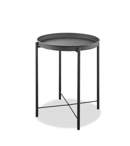 21" Gray Aluminum Round End Table - Picture 1 of 5