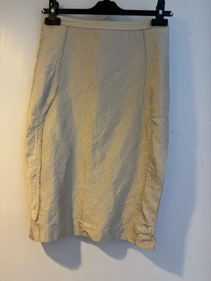 Falda Antonio Berardi Crema Rayas Línea Mezcla E EE. UU. 2 Foto 1 de 4