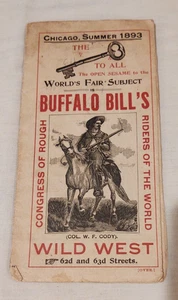 Extremely Rare 1893 Buffalo Bill Wild West Show Chicago World’s Fair Herald Map - Picture 1 of 8