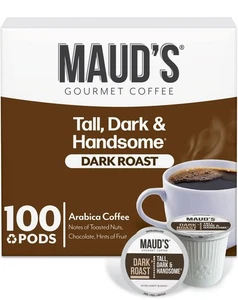 Dark Roast Coffee Pods, 100ct, Recyclable Single Serve - 100% Arabica, for - Picture 1 of 6