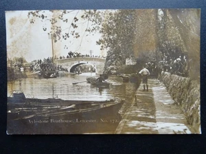 Leicester AYLESTONE BOATHOUSE c1921 RP Postcard by C & A G Lewis Ltd - Picture 1 of 4