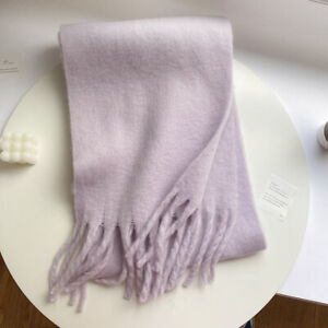 Winter Cashmere Scarf Thick Warm Long Large Tassel Scarves Candy Color Shawls