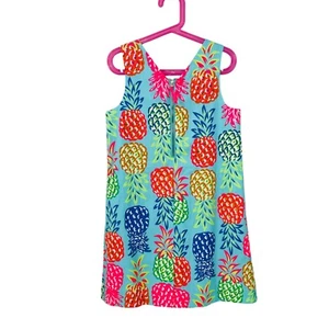 NWT Tommy Bahama Girls 8 Pineapple Shift Dress Bright Multi $55 Cotton Lined NEW - Picture 1 of 5
