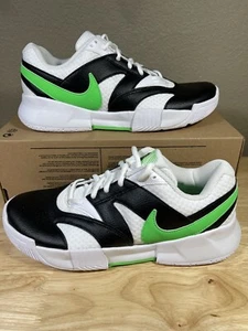 Men Size 8 Women’s 9.5 - Nike Court Lite 4 White/Poison Green-Black Tennis - Picture 1 of 10