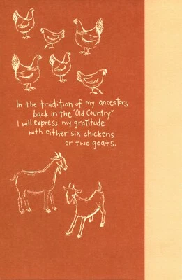 Divertida Tarjeta de GRACIAS CON INTERIOR EN BLANCO, Tradición - Saludos Americanos + Sobre Foto 1 de 4