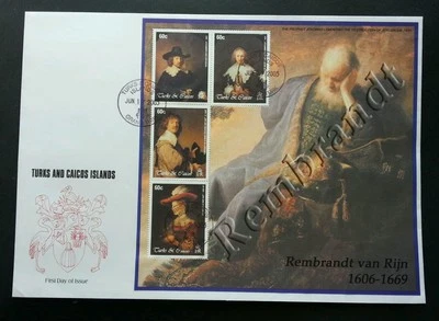 Turks And Caicos Islands Famous Painters 2003 Arts Painting (sheetlet FDC) *rare - Image 1 of 4
