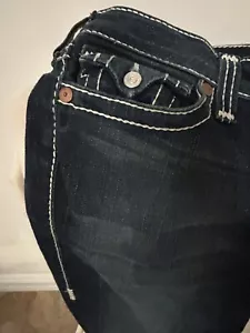 True Religion Women's Disco Becky Big T Jeans size 31- Dark Wash.￼ gently worn - Picture 1 of 6