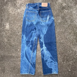 Vintage 1970s Levis 302 Kids Jeans Redline Selvedge 23-24” Waist Bleach Dyed - Picture 1 of 7