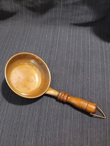 Vintage Copper Mini Omelet Pan With Wood Handle And Hook - Picture 1 of 9