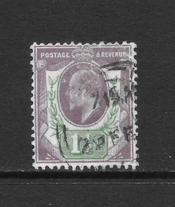 GREAT BRITAIN SCOTT 129 USED FINE - 1902 1.5p VIO & GRN ISSUE (Z) - EDWARD VII - Picture 1 of 2