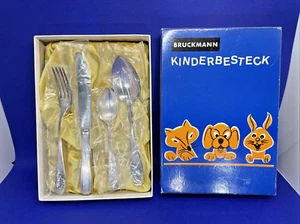 Bruckmann Kinderbesteck Child Flatware Fine Plated Silver 90 German 4 PCs Set - Picture 1 of 8
