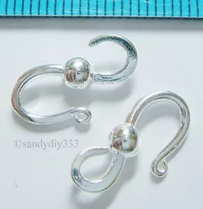 1x HELLE STERLINGSILBER S HAKEN VERSCHLUSS PERLE 15mm 6mm N205 - Bild 1 von 2