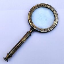 Antique Style Brass Magnifying Glass Heavy Vintage Collectible gift