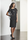 Größe 6 schwarz Chiffon Overlay Paillettenkleid von Mitternacht Samt Katalog neu