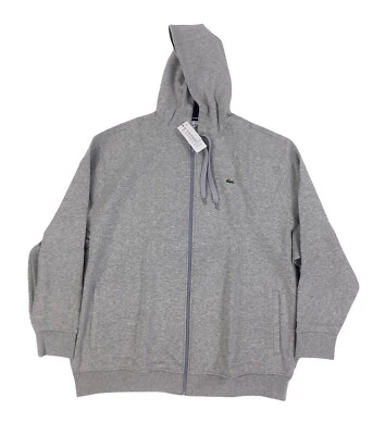 NEW Lacoste Sport Big & Tall Full Zip Fleece Mens Hoodie Jacket Gray SH1613 NWT - Image 1 of 4
