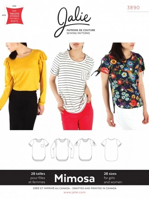 Jalie Sewing Pattern 3890 Mimosa Scoopneck T Shirts Kids, Teenagers, Women - Image 1 of 1