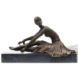 Scultura in bronzo statua bronzo ballerina secondo Chiparus scultura stile antico replica - Foto 1 di 5