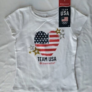 American Girl T-Shirt For GIRLS, Team USA Patriotic Heart Flag, Size 7/8 (NWT!) - Picture 1 of 5