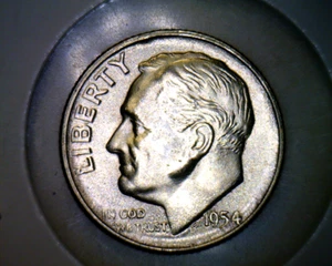 1954 S Roosevelt Dime Gem Bu Uncirculated 90% Silver - Picture 1 of 6