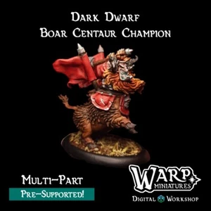 Dark Dwarf Boar Centaur Champion/Dungeons and Dragons/Wargaming/Warp Miniatures - Picture 1 of 3