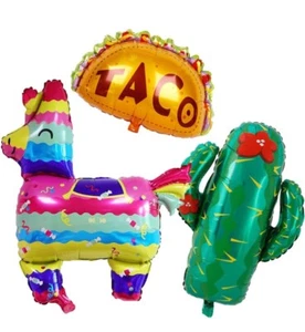 3 Pcs Mexico Fiesta Balloons Taco Momma Cactus Jumbo Foil Balloons Mayo Mexican - Picture 1 of 4
