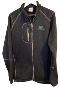 Lake Quinalt Men’s Sz XL Zip up Jacket Dimco Apparel Polyester Grey-tan Nice - Picture 1 of 11